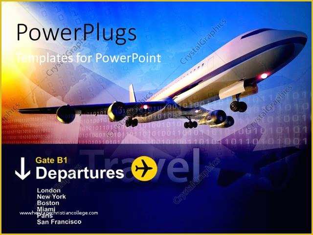 Airplane Powerpoint Template Free Download Of Powerpoint Template Binary Digit In Background with