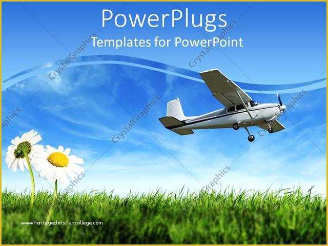Airplane Powerpoint Template Free Download Of Powerpoint Template Small Airplane Descending Over A