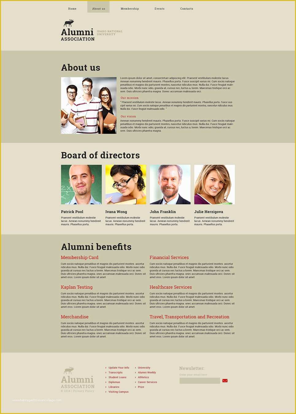 Alumni association Website Templates Free Download Of Alumni association Responsive Website Template