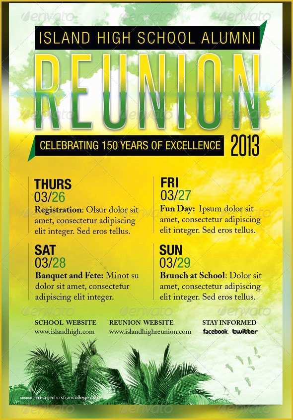 Alumni association Website Templates Free Download Of island School Reunion Flyer Template ‹ Psdbucket