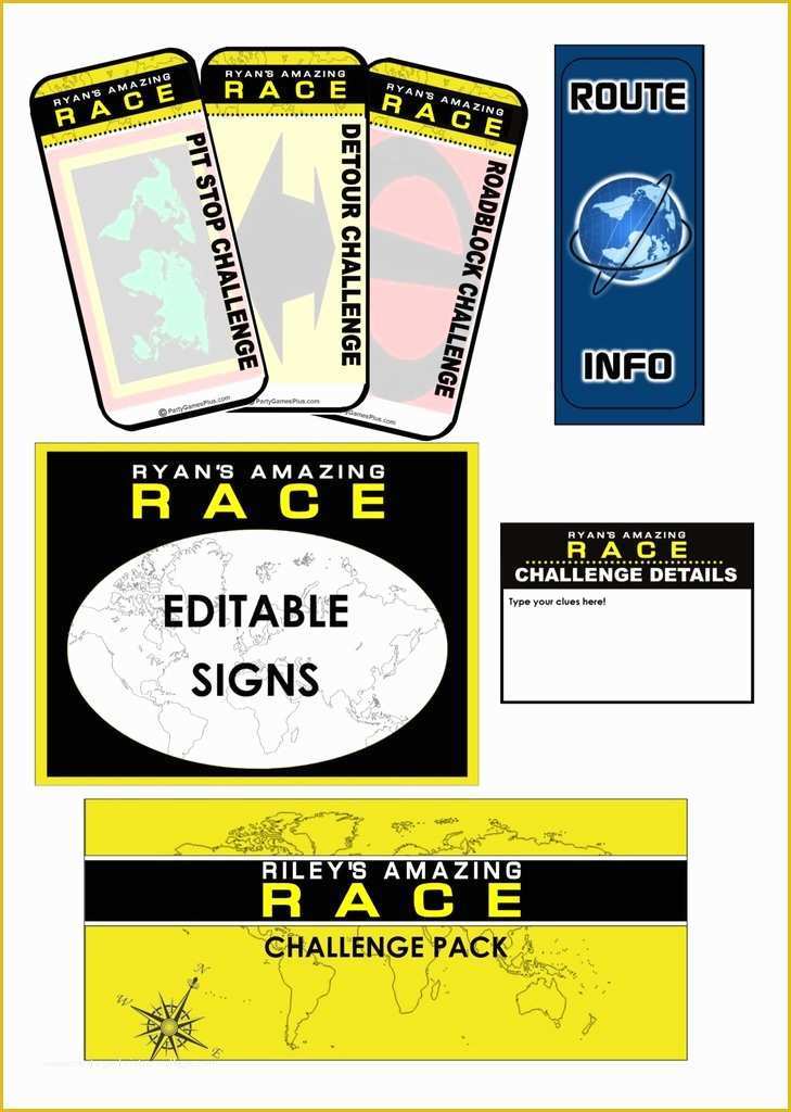 Amazing Race Editable Templates Free Of Amazing Race Clues & Challenge Cards Editable