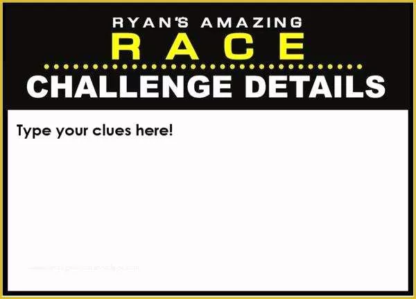 Amazing Race Editable Templates Free Of Amazing Race Clues & Challenge Cards Editable