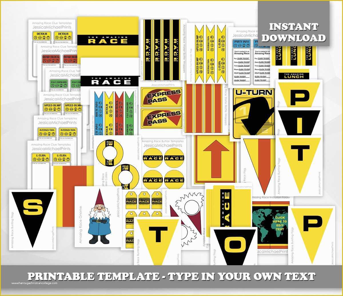 Amazing Race Editable Templates Free Of Limited Time the Amazing Race Party Printables Digital