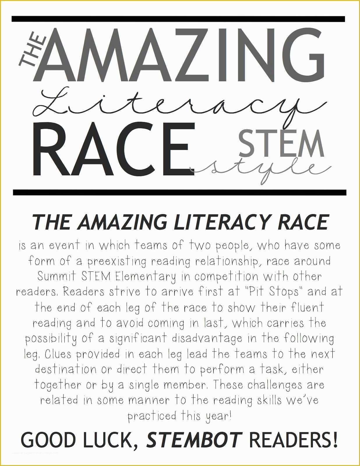 Amazing Race Editable Templates Free Of Two Can Do It the Amazing Race Literacy Version