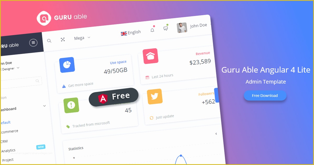 Angular 4 Dashboard Template Free Of Free Angular 4 Admin Template Guru Able Lite Angular 4