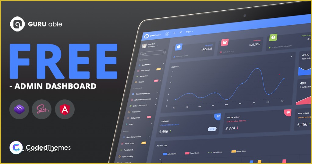 Angular 4 Dashboard Template Free Of Free Angular 4 Admin Template Guru Able Lite Angular 4