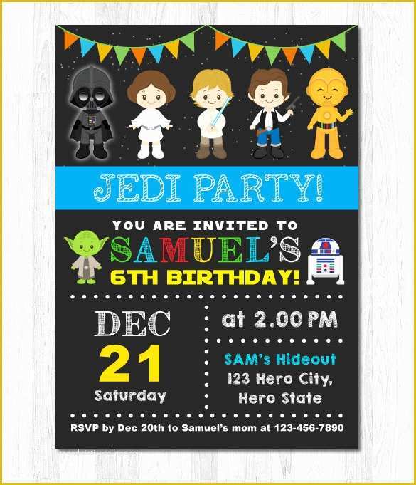 Animated Invitation Templates Free Of 20 Star Wars Birthday Invitation Template Word Psd