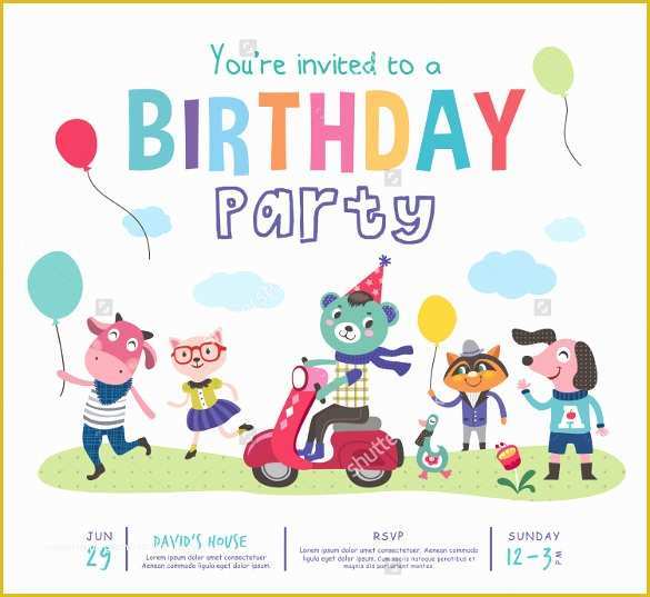 Animated Invitation Templates Free Of 40 Kids Birthday Invitation Templates – Psd Ai Word