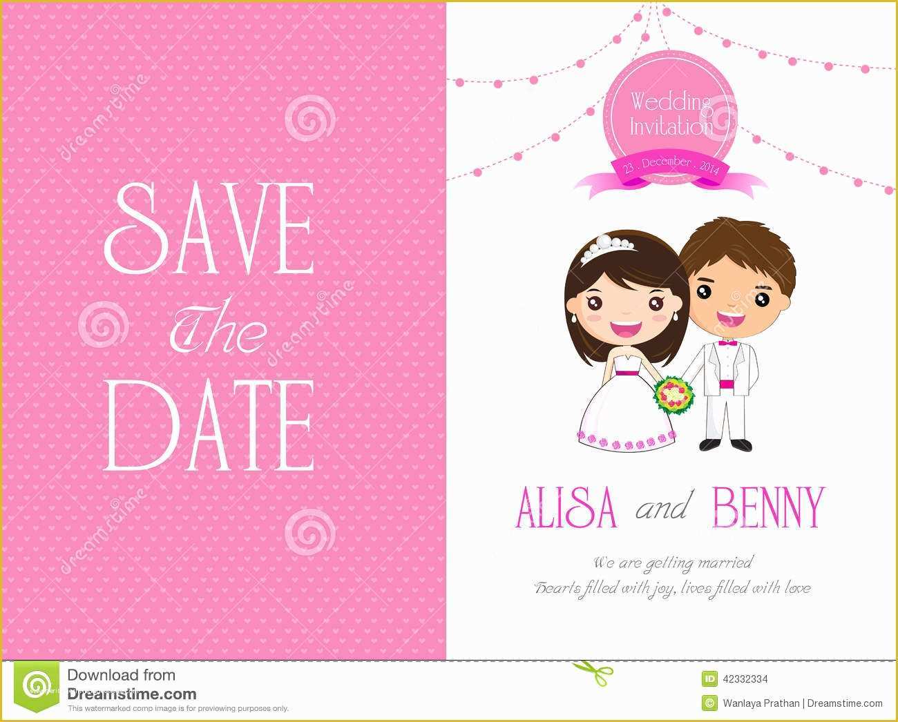 Animated Invitation Templates Free Of Wedding Invitation Template Card Cartoon Stock Vector