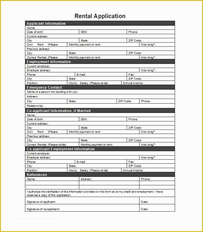 Apartment Application Template Free Of 42 Rental Application forms & Lease Agreement Templates