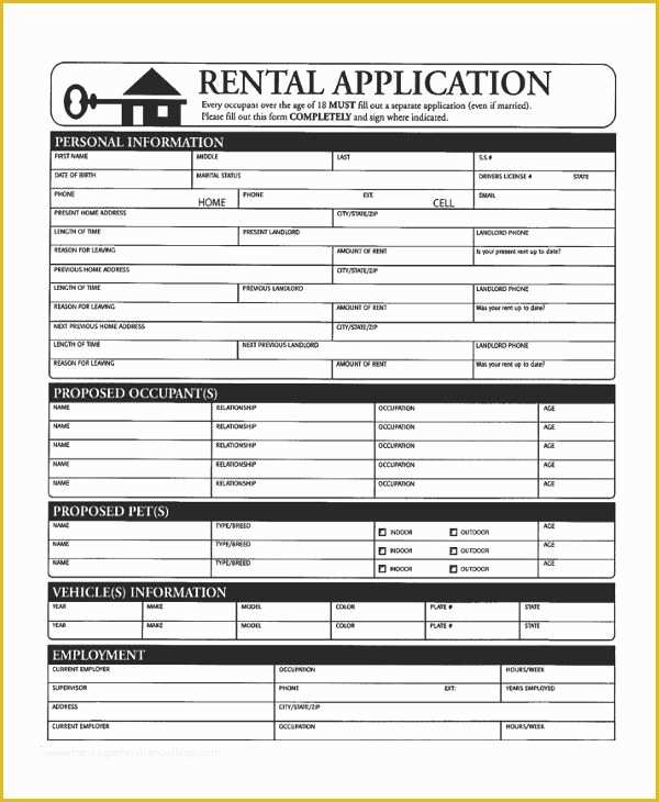 Apartment Application Template Free Of Apartment Application form Template