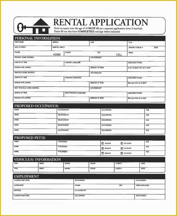 Apartment Application Template Free Of Tenant Application Form 9 Free 