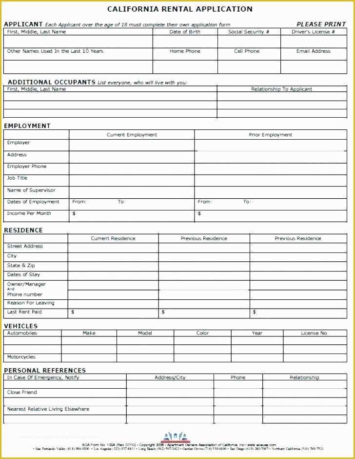 Apartment Application Template Free Of Application for Rental Apartment Template