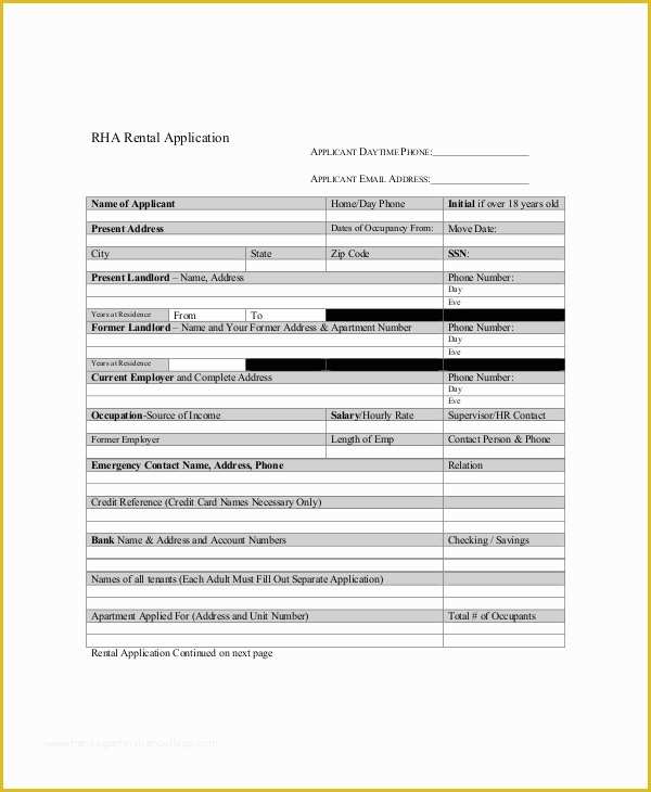 Apartment Application Template Free Of Rental Application form 6 Free Word Pdf Documents