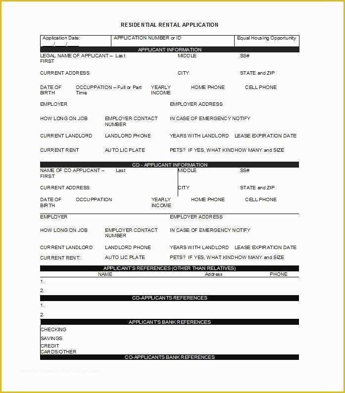 Apartment Rental Application Template Free Of 42 Rental Application forms & Lease Agreement Templates