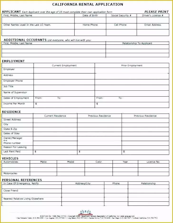 Apartment Rental Application Template Free Of Application for Rental Apartment Template