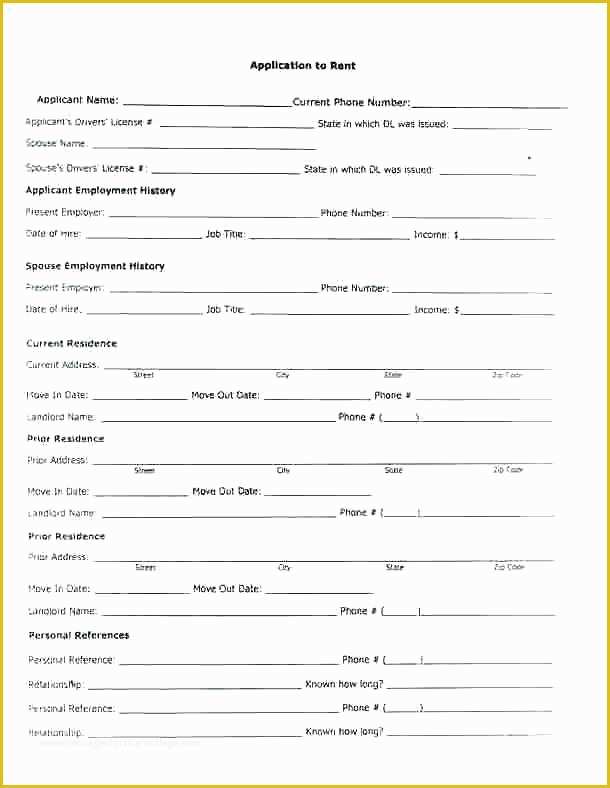 Apartment Rental Application Template Free Of Basic Rental Application form Endowed Printable Template