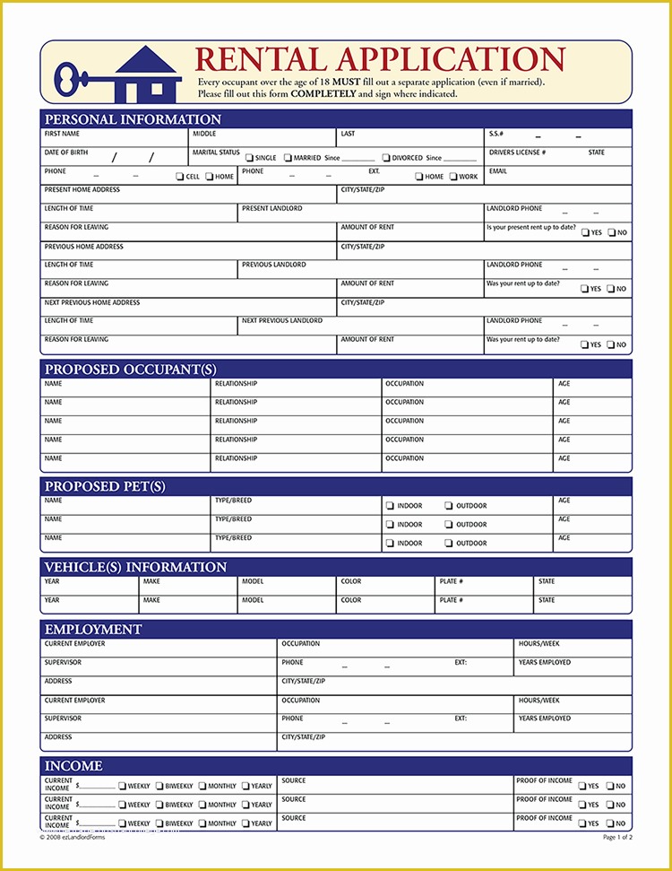 Apartment Rental Application Template Free Of Free Rental Application form