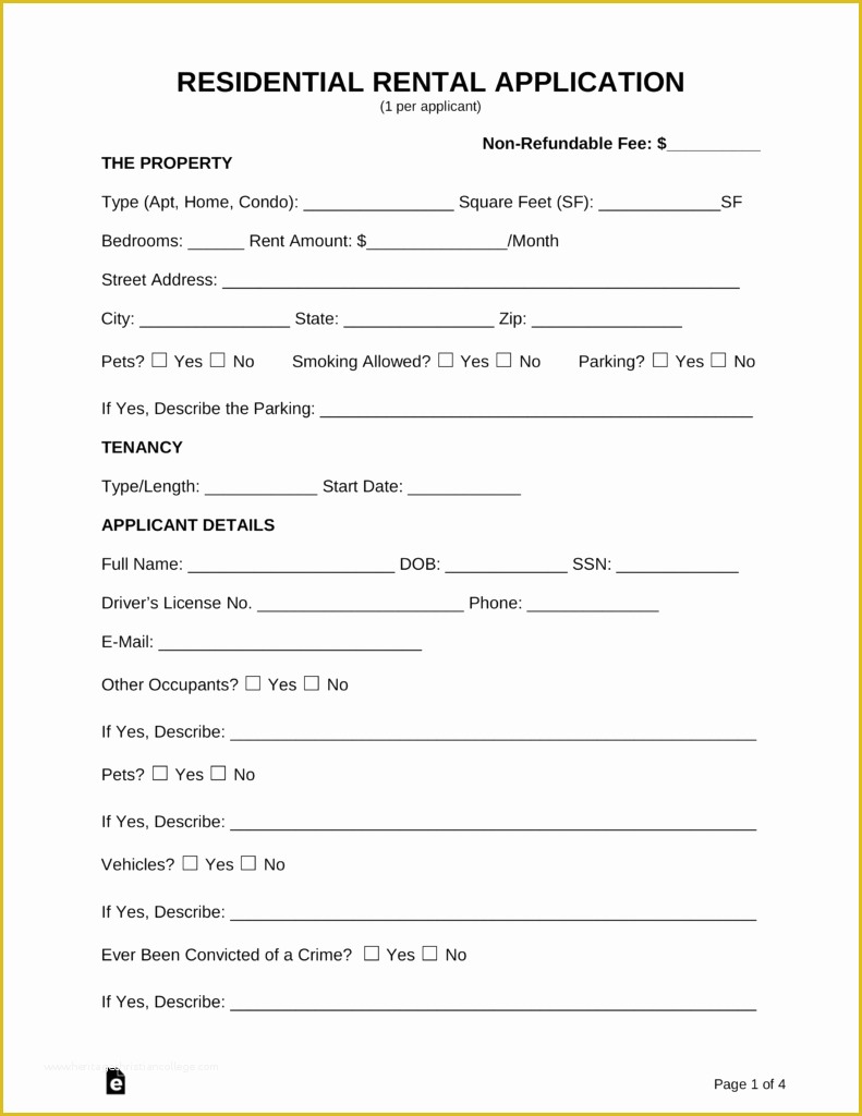 Apartment Rental Application Template Free Of Free Rental Application form Pdf Word