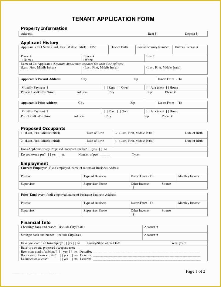 Apartment Rental Application Template Free Of Printable Sample Rental Application Template form