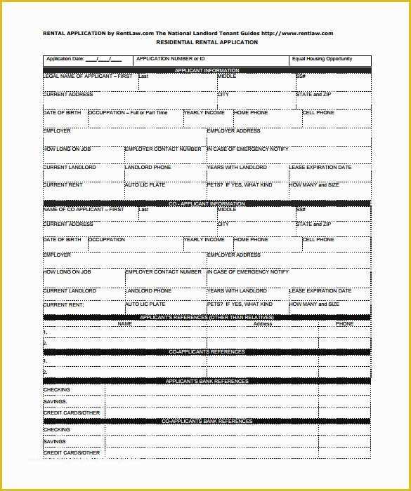 Apartment Rental Application Template Free Of Rental Application – 18 Free Word Pdf Documents Download