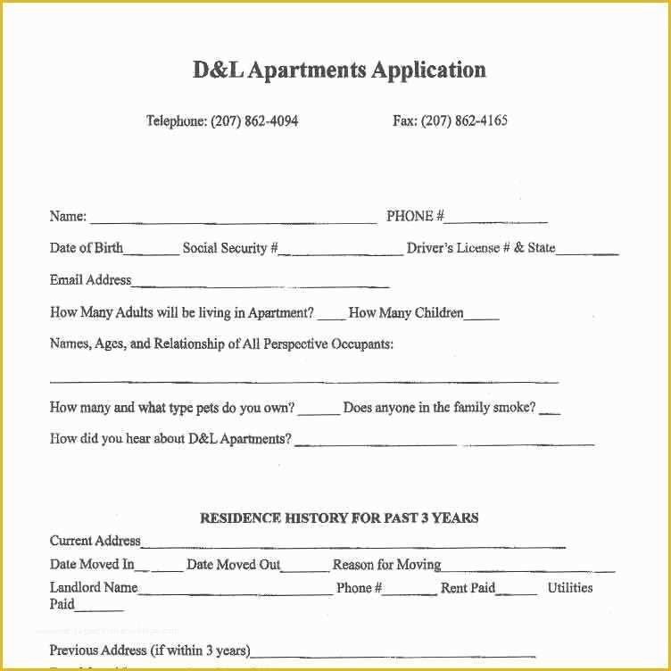 Apartment Rental Application Template Free Of Sample Application and Lease for Apartment Rentals Bangor