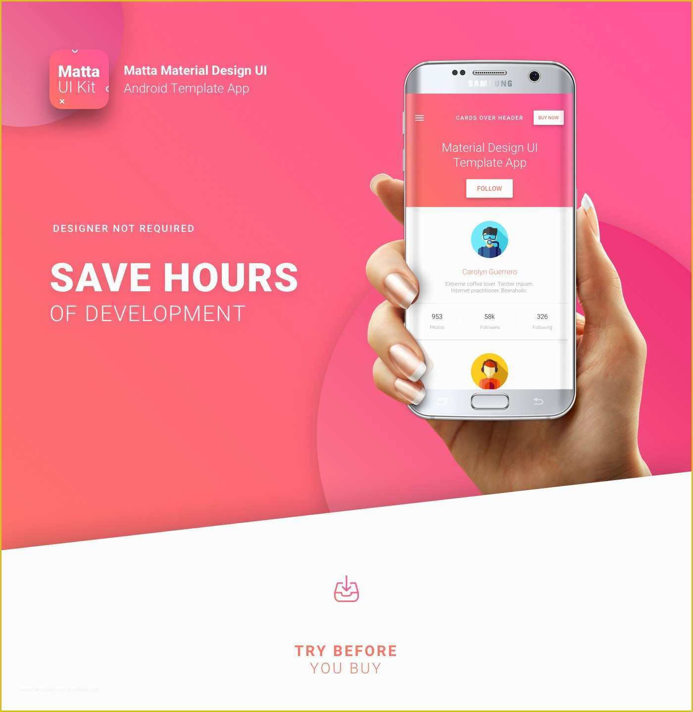 App Templates Free android Of Matta Material Design Ui android Template App On Behance