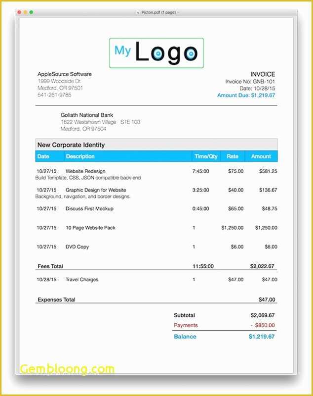 Apple Invoice Template Free Download Of Invoice Template Pages Mac Free