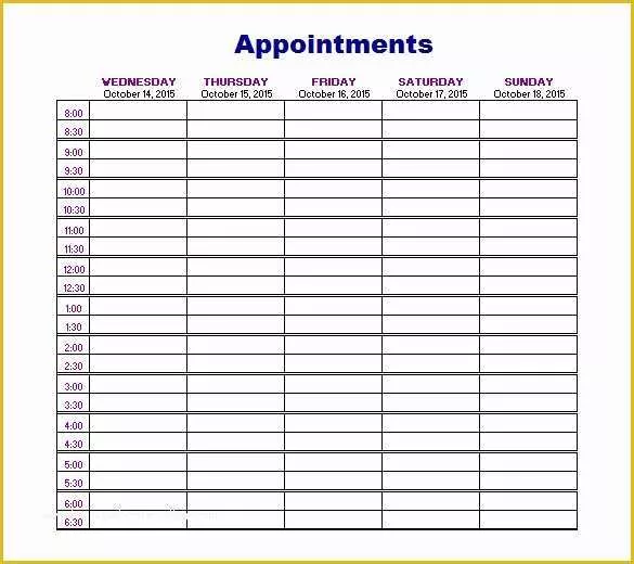 Appointment Book Template Free Printable Of 24 Appointment Schedule Templates Doc Pdf