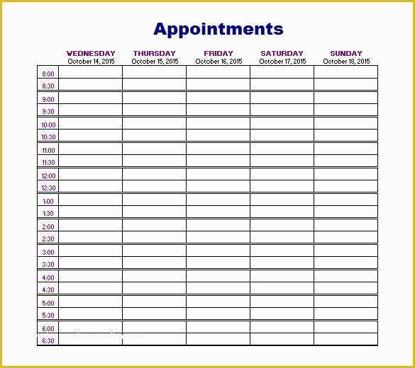 Appointment Book Template Free Printable Of 24 Appointment Schedule Templates Doc Pdf