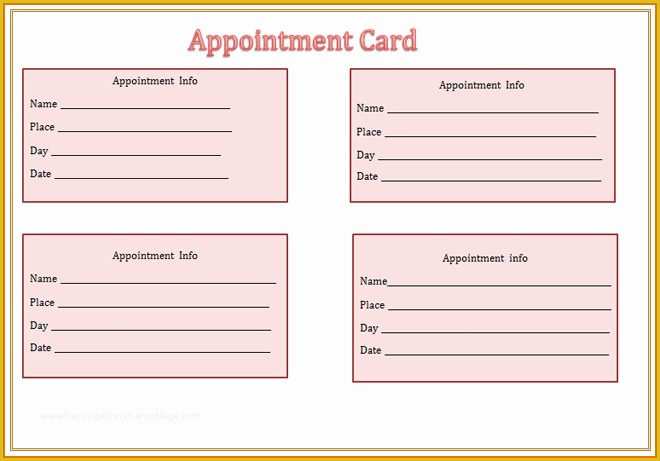 Appointment Book Template Free Printable Of 8 Appointment Card sample-appointment-book-template-free-word-templates