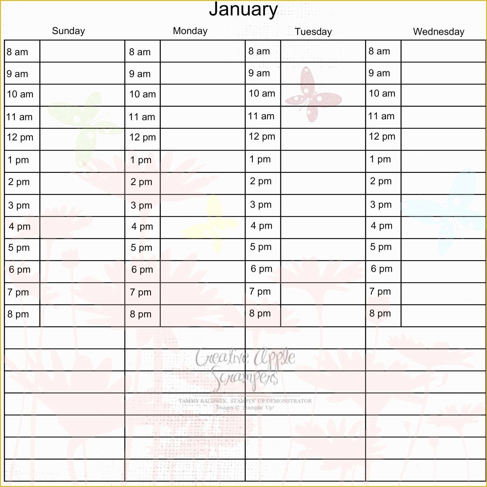 Appointment Book Template Free Printable Of Creative Apple Scrampers Appointment Book Page