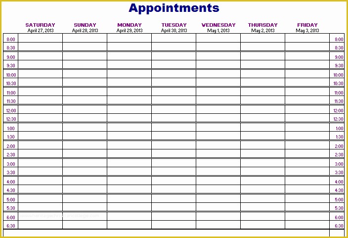 Appointment Book Template Free Printable Of Importance Of Appointment Schedule Small Business