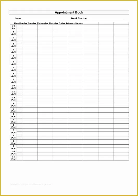 Appointment Book Template Free Printable Of top Appointment Book Templates Free to In Pdf format