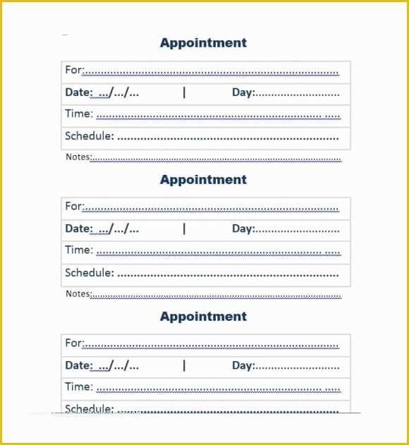 Appointment Reminder Cards Template Free Of 40 Appointment Cards Templates & Appointment Reminders