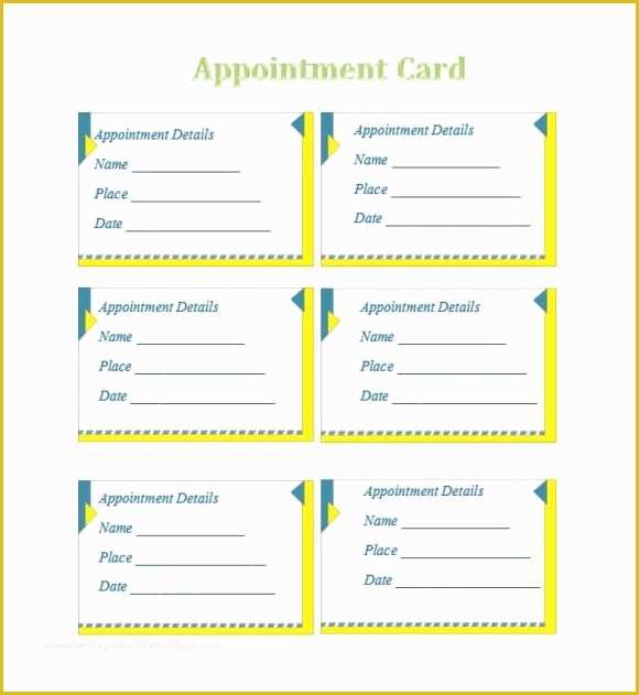 Appointment Reminder Cards Template Free Of 40 Appointment Cards Templates & Appointment Reminders