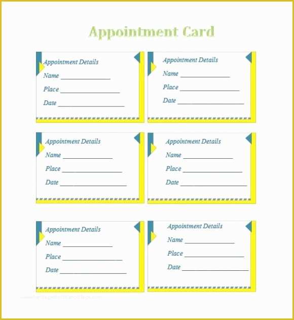 Appointment Reminder Cards Template Free Of 40 Appointment Cards Templates & Appointment Reminders