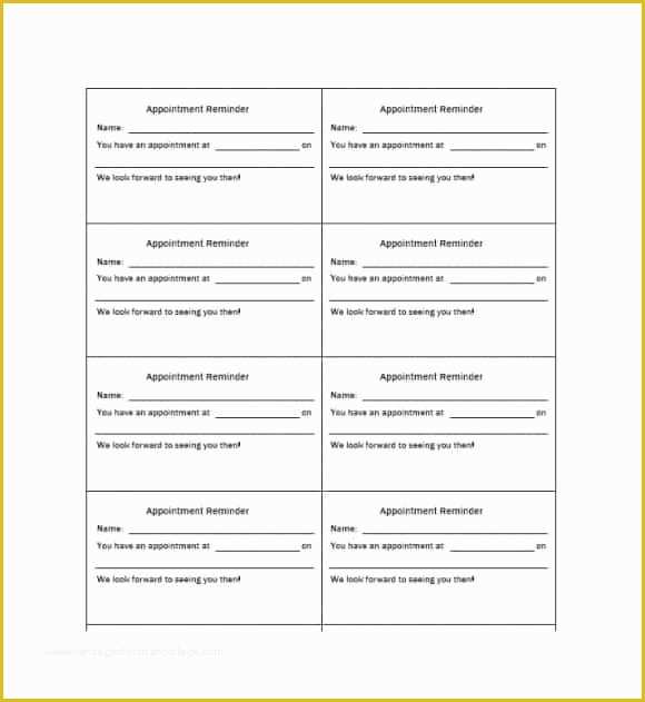 Appointment Reminder Cards Template Free Of 40 Appointment Cards Templates & Appointment Reminders
