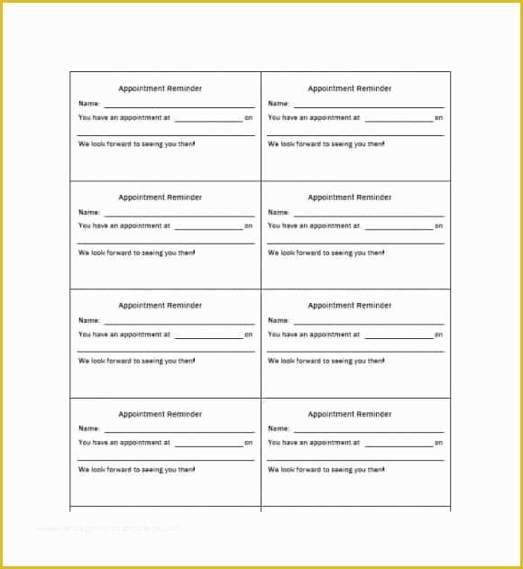 Appointment Reminder Cards Template Free Of 40 Appointment Cards Templates &amp; Appointment Reminders