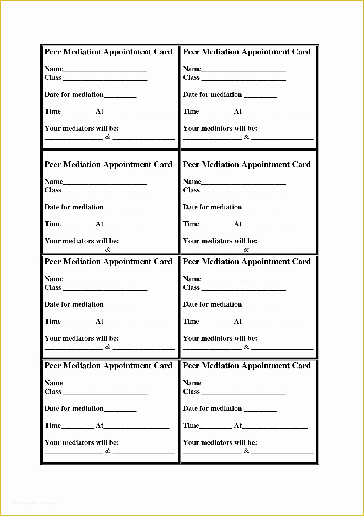 Free Printable Colorful Appointment Reminder Cards