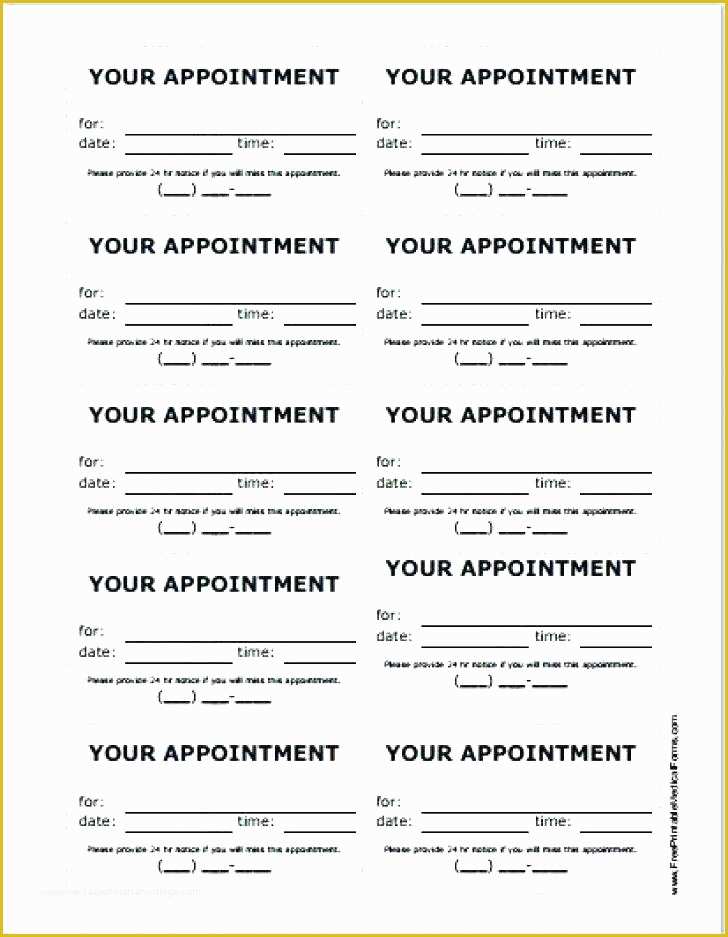 Appointment Reminder Cards Template Free Of Appointment Card Template – Pogovorimfo