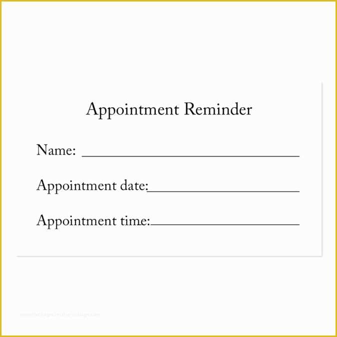 Appointment Reminder Cards Template Free Of Appointment Reminder Card Business Card Template