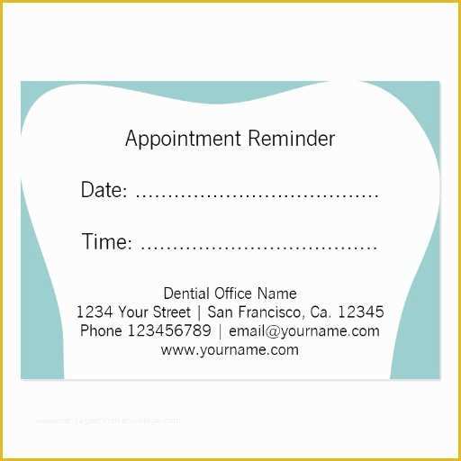 Appointment Reminder Cards Template Free Of Dentist Appointment Reminder Cards Dental Office