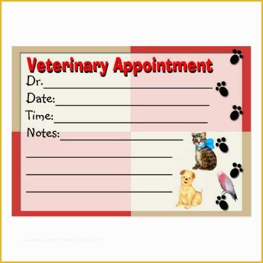 Appointment Reminder Cards Template Free Of Veterinary Appointment Reminder Card Business Cards
