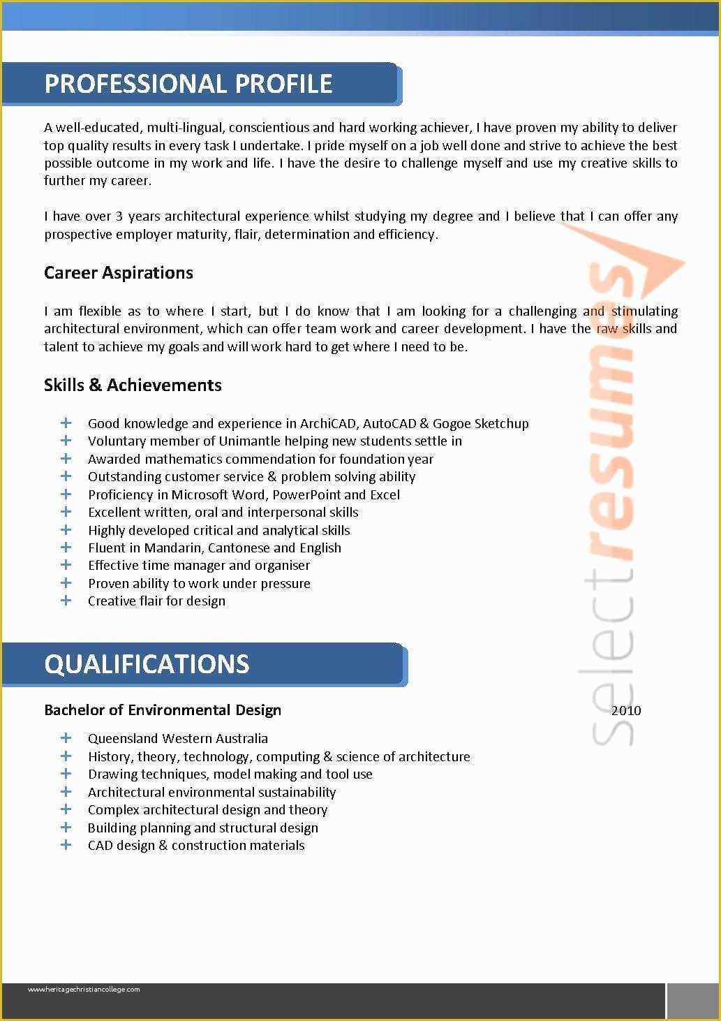 Architecture Resume Template Free Of Architect Resume 066 Select Resumes