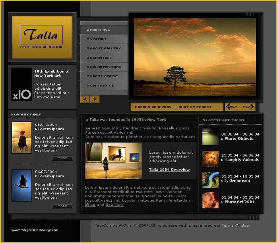 Art Gallery Websites Templates Free Of Art Gallery Website Template 6048