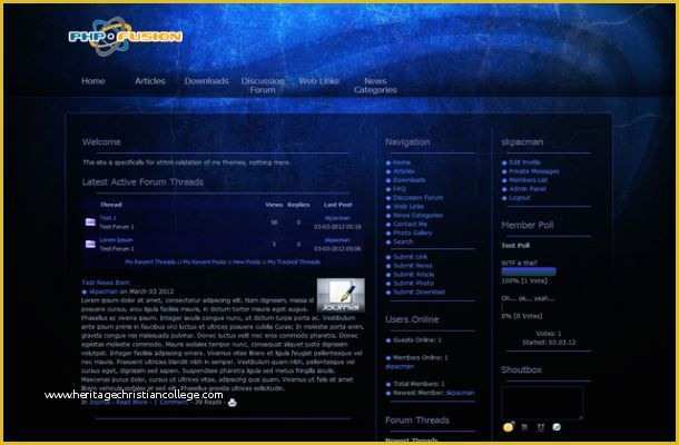 Article Website Template Free Download Of Black Blue Free PHPfusion theme Template Download Free