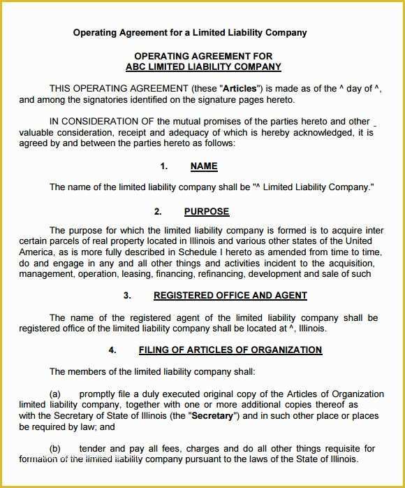 Articles Of organization Template Free Of 9 Sample Llc Operating Agreement Templates to Download