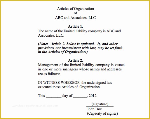Articles Of organization Template Free Of How to form An Llc In Georgia