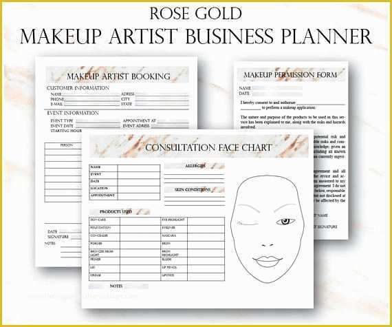 Artist Booking form Template Free Of Rose Gold Makeup Artist Business Planner Bundle Freelance
